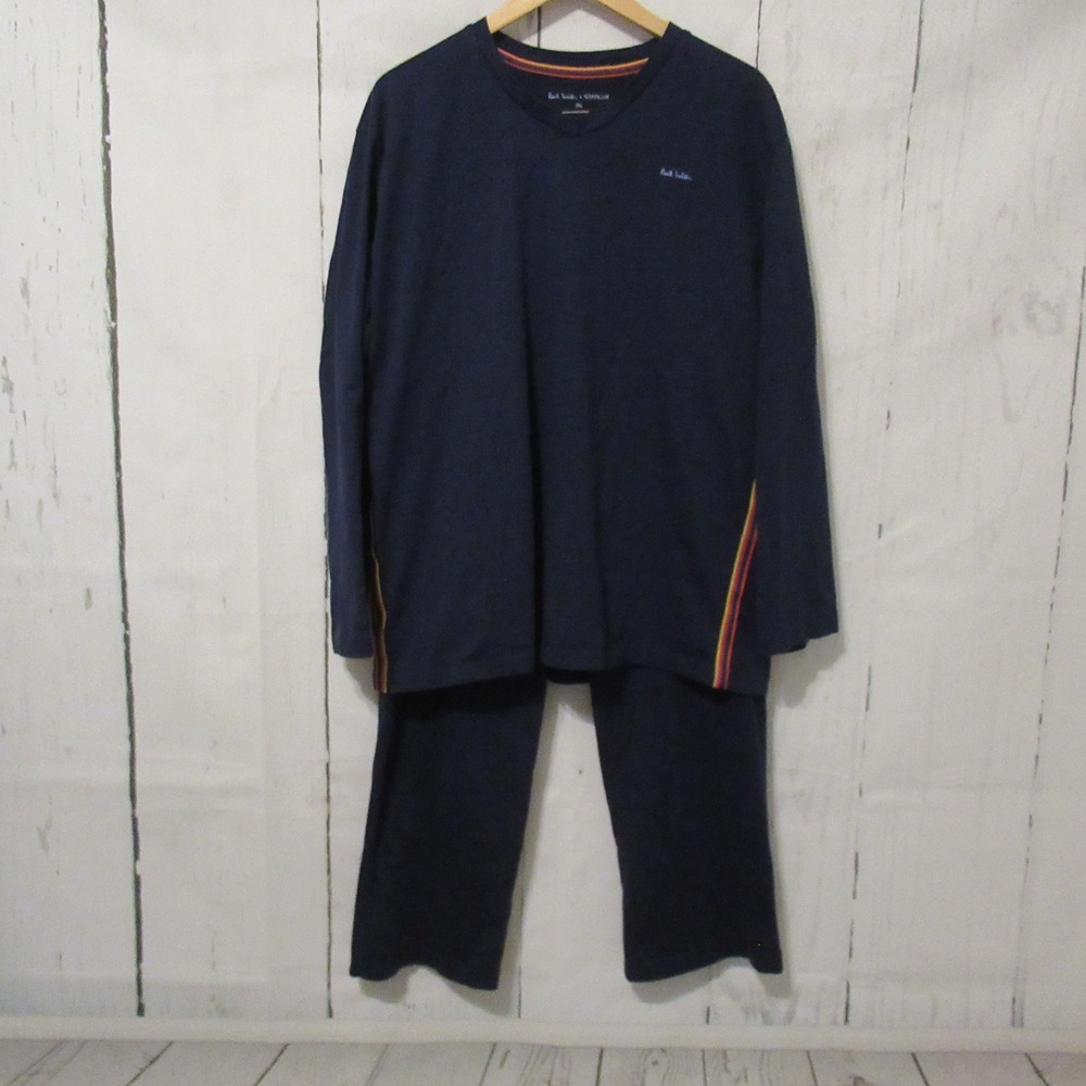 Paul Smith X Starklux Pajamas Set 2XL Blue Organic Cotton Top Bottoms Lounge